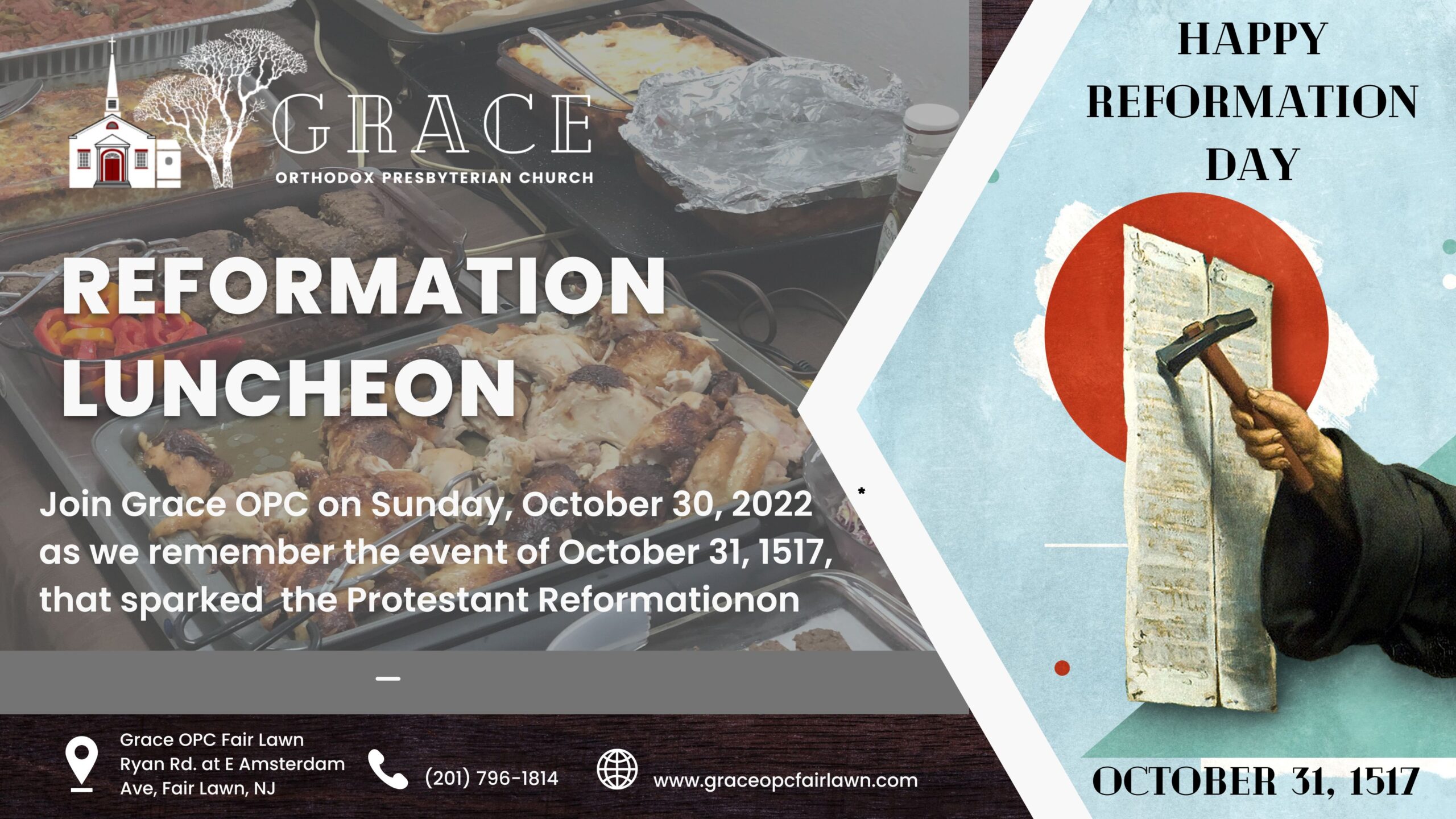 Reformation Luncheon Oct 30, 2022 at Grace OPC Fair Lawn, NJ