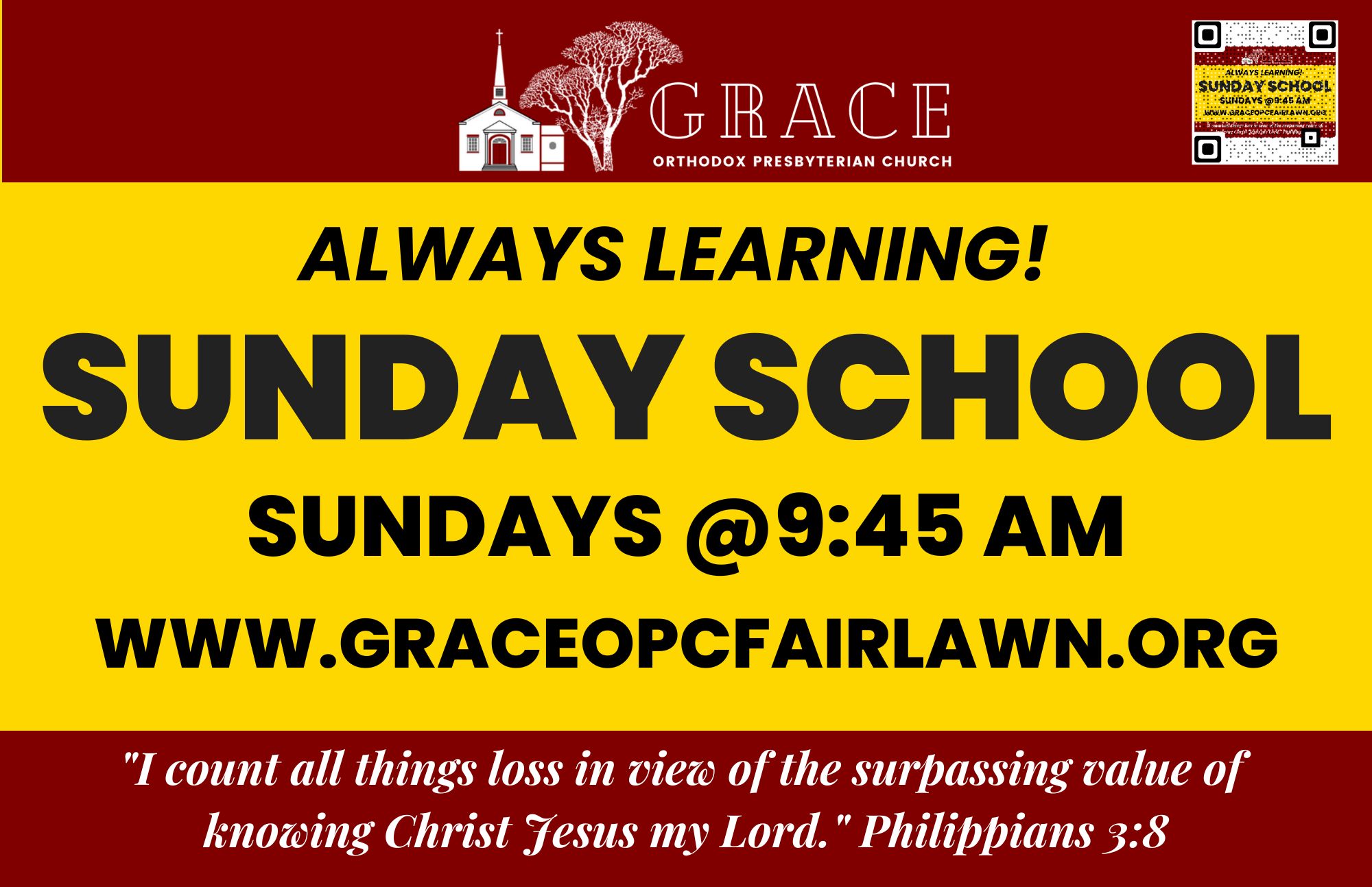 Sunday School at Grace OPC in Fair Lawn